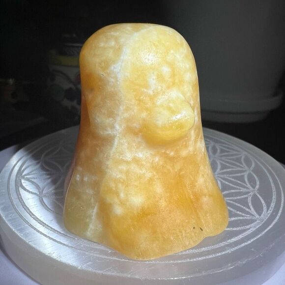 Yellow Calcite Crystal Ghost Carving‎ - Picture 4 of 13
